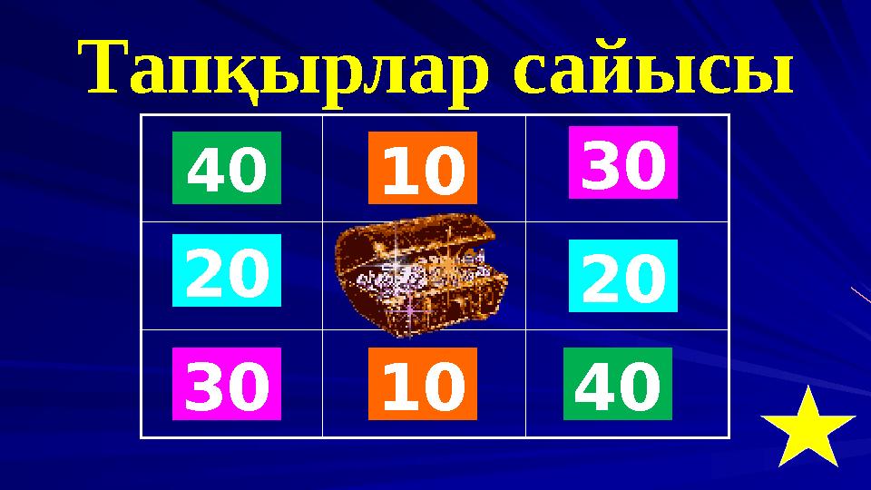 Тапқырлар сайысы 40 10 30 20 20 301040