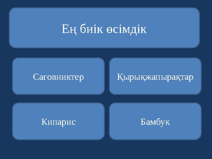 Ең биік өсімдік Саговниктер Кипарис Бамбук Қырықжапырақтар