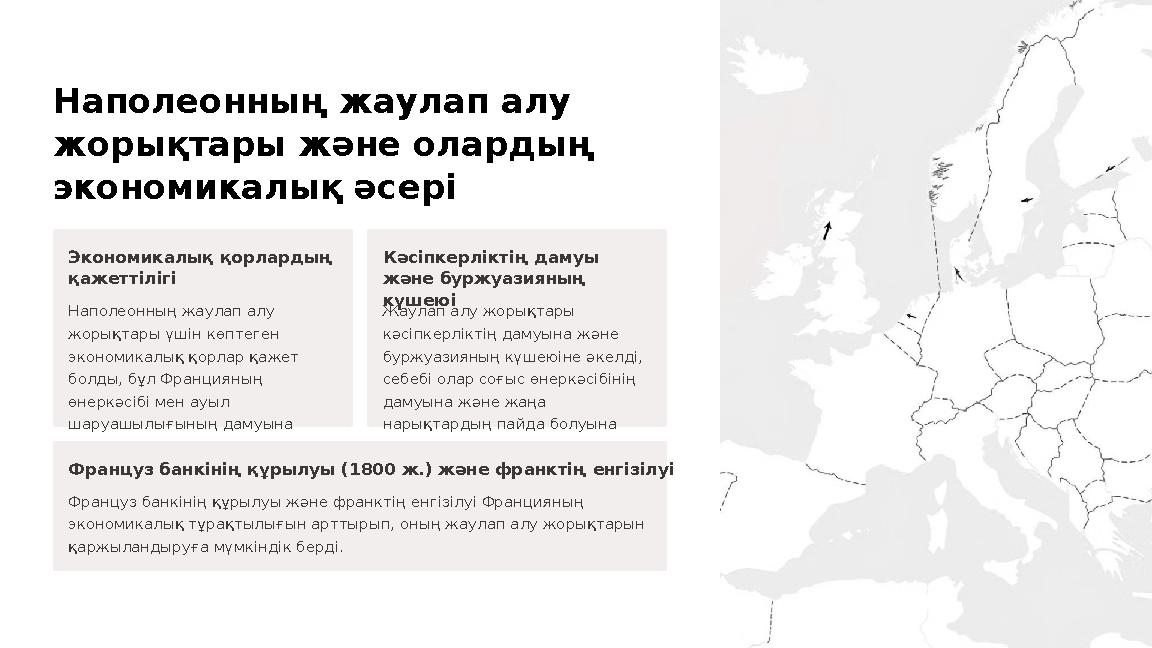 Наполеонның жаулап алу жорықтары және олардың экономикалық әсері Экономикалық қорлардың қажеттілігі Наполеонның жаулап алу ж Наполеонның жаулап алу жорықтары және олардың экономикалық әсері Экономикалық қорлардың қажеттілігі Наполеонның жаулап алу ж