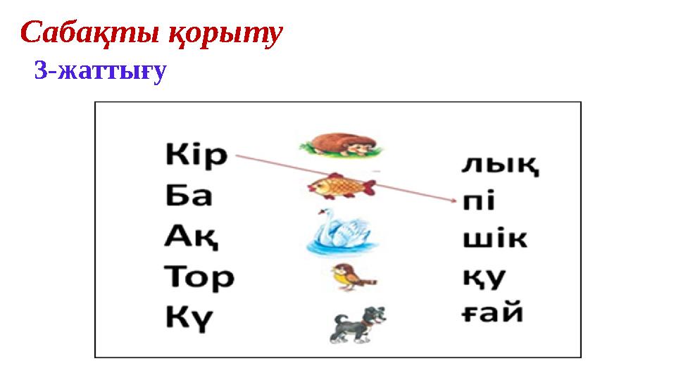Сабақты қорыту 3-жаттығу