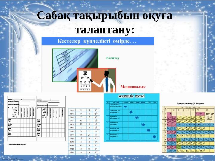 Сабақ тақырыбын оқуға талаптану: