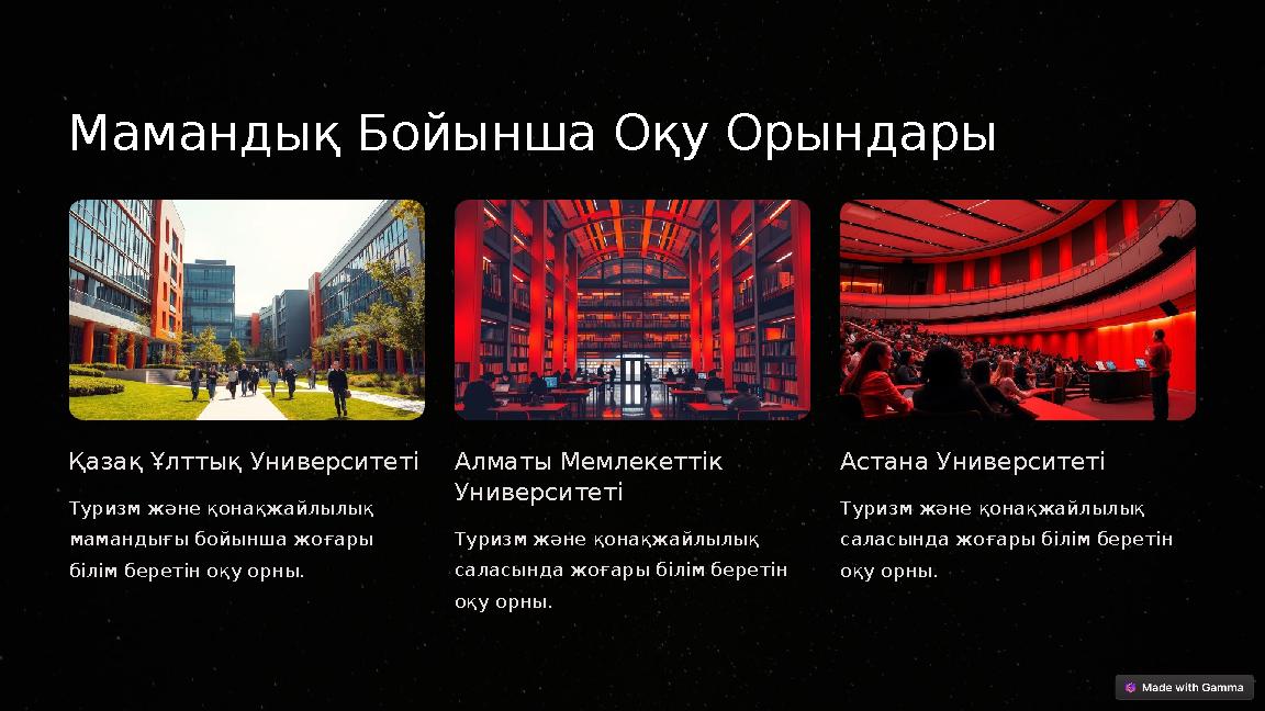 Мамандық Бойынша Оқу Орындары Қазақ Ұлттық Университеті Туризм және қонақжайлылық мамандығы бойынша жоғары білім беретін оқу