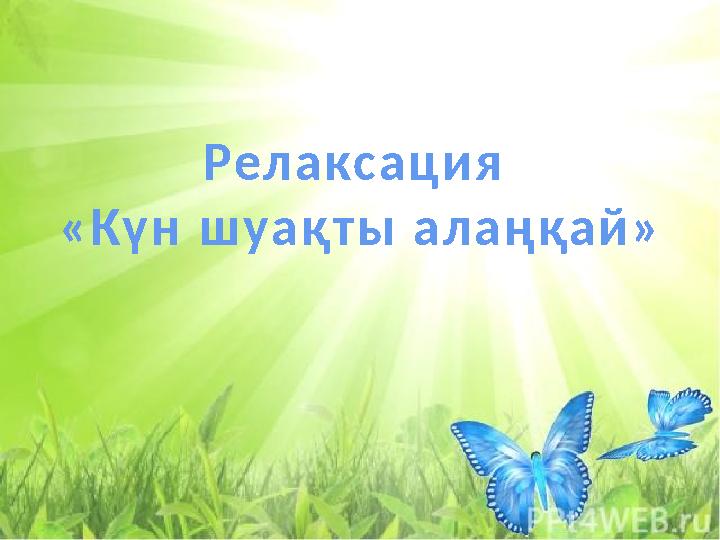 Релаксация «Күн шуақты алаңқай»