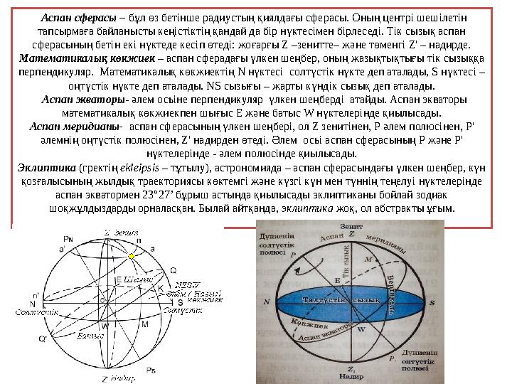 Аспан сферасы – бұл өз бетінше радиустың қиялдағы сферасы. Оның центрі шешілетін тапсырмаға байланысты кеңістіктің қандай да б