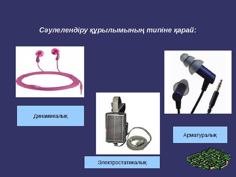 Сәулелендіру құрылымының типіне қарай: ➲ Динамикалық Электростатикалық Арматуралық Сәулелендіру құрылымының типіне қарай: ➲ Динамикалық Электростатикалық Арматуралық
