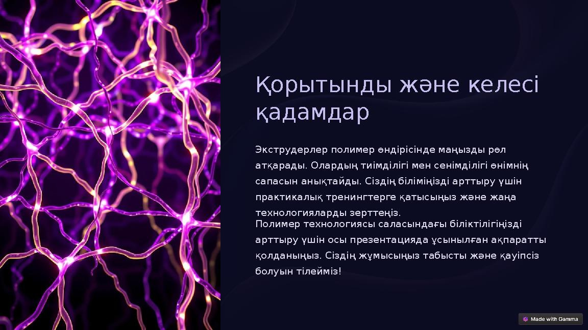Қорытынды және келесі қадамдар Экструдерлер полимер өндірісінде маңызды рөл атқарады. Олардың тиімділігі мен сенімділігі өнім