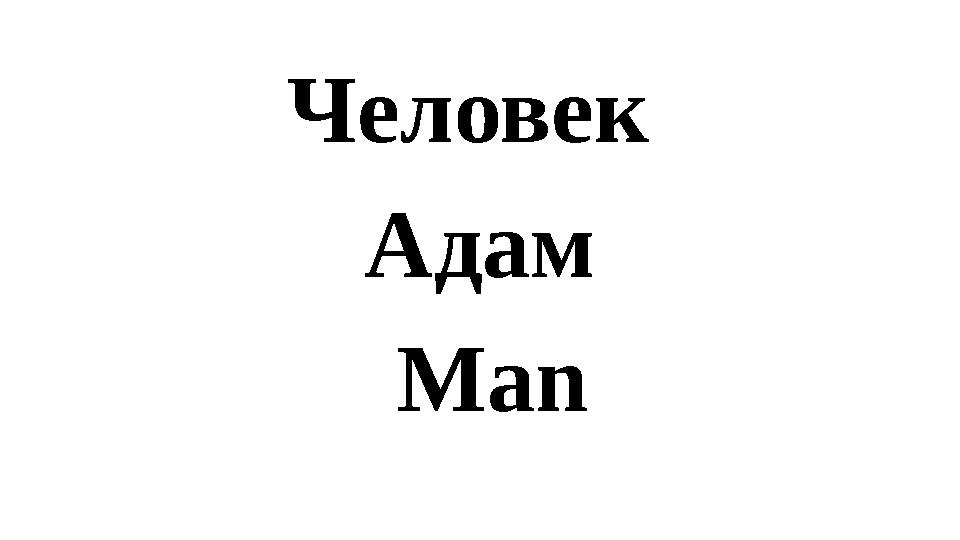 Человек Адам Man