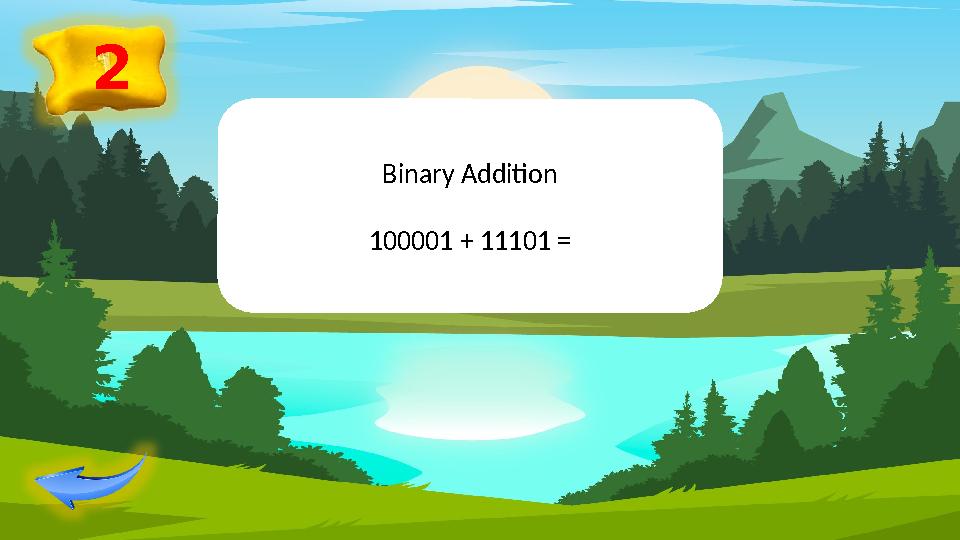 2 Binary Addition 100001 + 11101 =