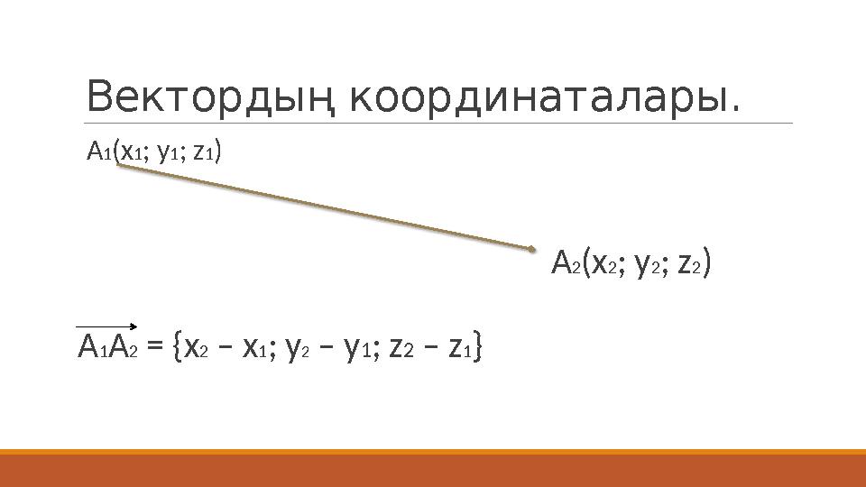 Вектордың координаталары. А1(х1; у1; z1)