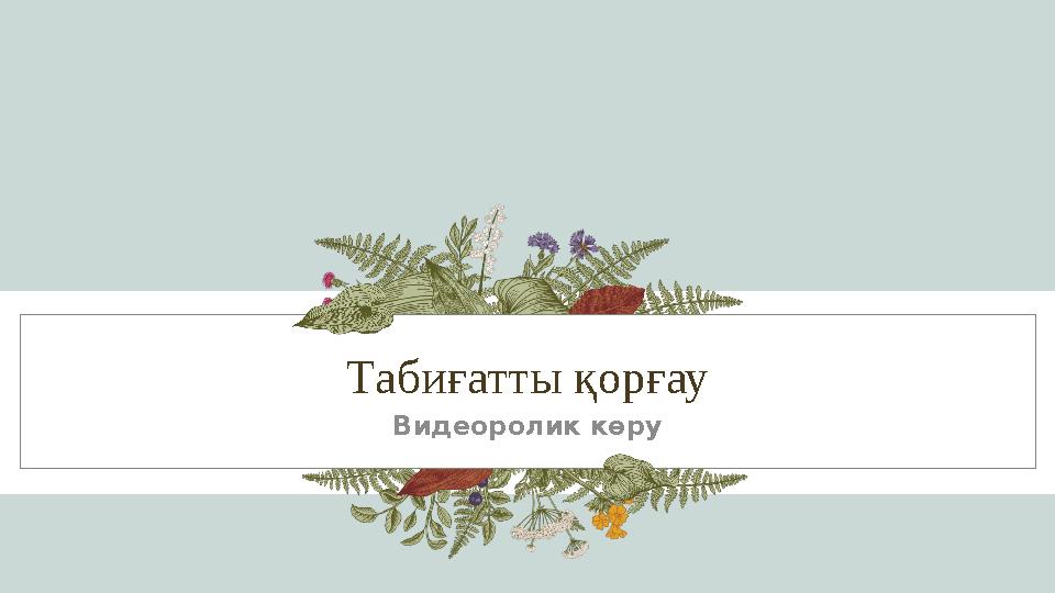 Табиғатты қорғау Видеоролик көру