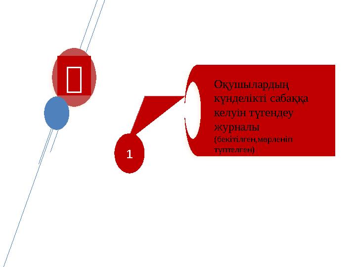目 1 Оқушылардың күнделікті сабаққа келуін түгендеу журналы (бекітілген,мөрленіп түптелген)