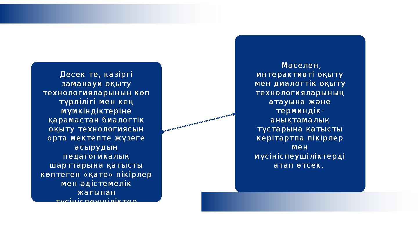 Десек те, қазіргі заманауи оқыту технологияларының көп түрлілігі мен кең мүмкіндіктеріне қарамастан биалогтік оқыту технол