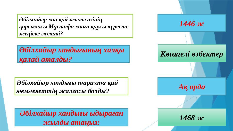 Әбілхайыр хан қай жылы өзінің қарсыласы Мұстафа ханға қарсы күресте жеңіске жетті? Әбілхайыр хандығының хал