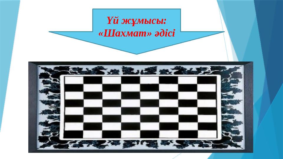 Үй жұмысы: «Шахмат» әдісі