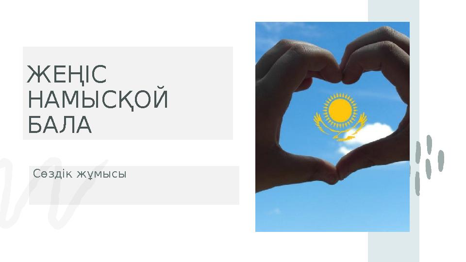 ЖЕҢІС НАМЫСҚОЙ БАЛА Сөздік жұмысы