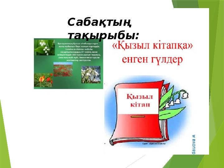 Сабақтың тақырыбы: