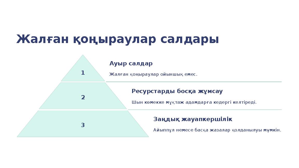 Жалған қоңыраулар салдары 1 Ауыр салдар Жалған қоңыраулар ойыншық емес. 2 Ресурстарды босқа жұмсау Шын көмекке мұқтаж адамдарға