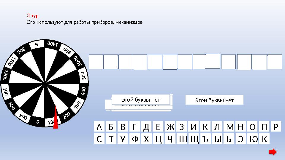 1 0 0 0 800 6 0 0 4 0 0 200 0 Б 1 0 0 3 0 0 5 0 0 7 0 0 9 0 0 1 2 0 0 1 1 0 0 1400 1300 ЭЛЕКТРИЧЕСТ 3 тур Его используют для раб