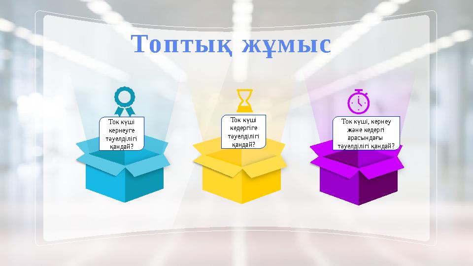 Топтық жұмыс Ток күші кернеуге тәуелділігі қандай? Ток күші кедергіге тәуелділігі қандай? Ток күші, кернеу және