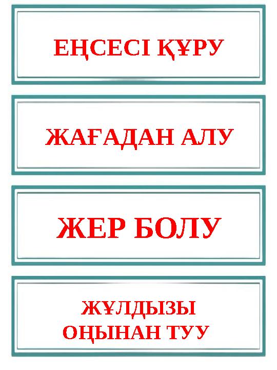 ЖҰЛДЫЗЫ ОҢЫНАН ТУУ ЖАҒАДАН АЛУ ЖЕР БОЛУ ЕҢСЕСІ ҚҰРУ