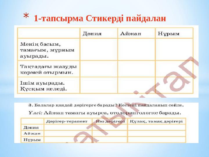 *1-тапсырма Стикерді пайдалан