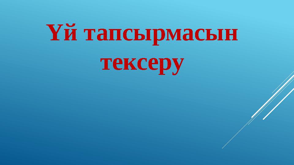 Үй тапсырмасын тексеру
