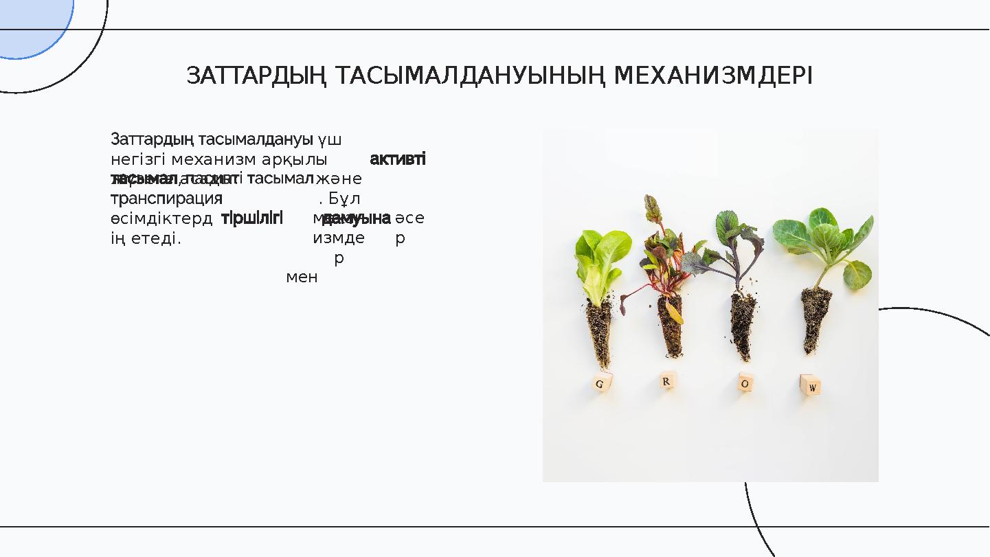 үш негізгі механизм арқылы жүзеге асады:, және . Бұл механ измде р мен әсе р өсімдіктерд ің етеді. ЗАТТАРДЫҢ ТАСЫМАЛДАНУЫНЫҢ