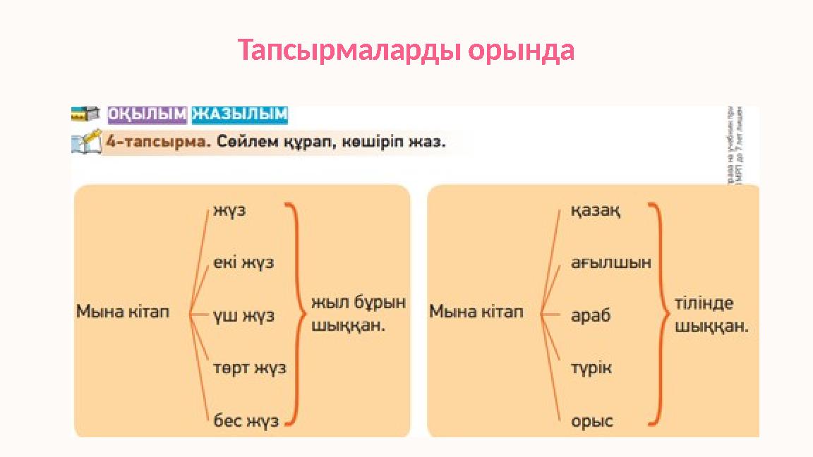 Тапсырмаларды орында