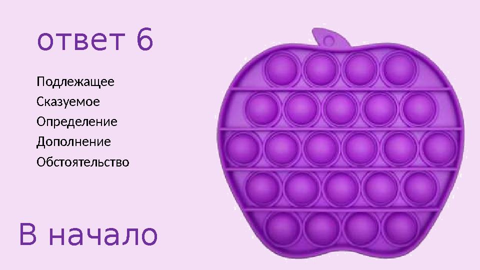ответ 6 Подлежащее Сказуемое Определение Дополнение Обстоятельство В начало