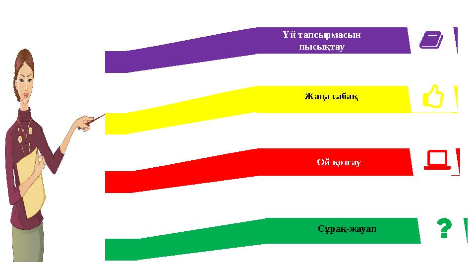 3 Ой қозғау 1 ВВ Үй тапсырмасын пысықтау 4 ВВСұрақ-жауап ВВЖаңа сабақ 2