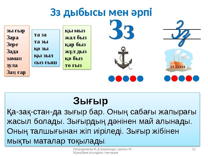 Нухридинова Ж.Д Қарағанды қаласы М. Жұмабаев атындағы гимназия 11 зы ғыр Зара Зере Зада заман зула Заң ғар қы мыз жал бы