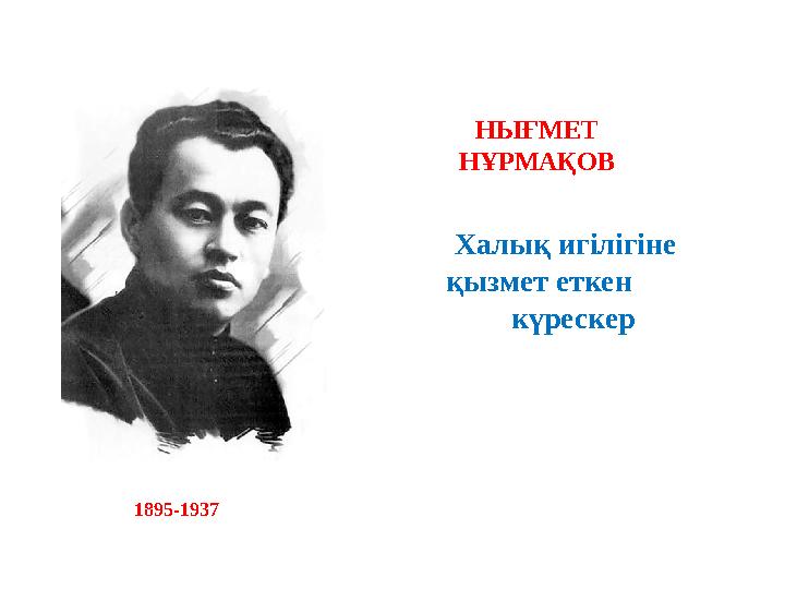 НЫҒМЕТ НҰРМАҚОВ Халық игілігіне қызмет еткен күрескер 1895-1937