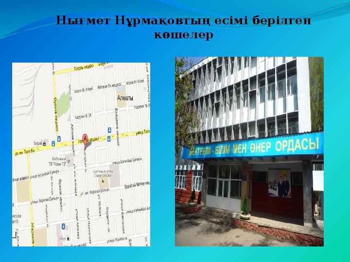 Нығмет Нұрмақовтың есімі берілген көшелер