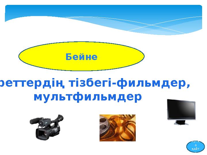 Бейне Суреттердің тізбегі-фильмдер, мультфильмдер Артқ а қайт у