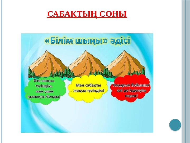 САБАҚТЫҢ СОҢЫ САБАҚТЫҢ СОҢЫ