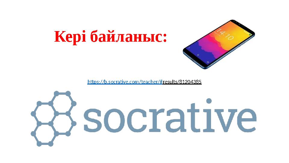 Кері байланыс: https://b.socrative.com/teacher/#results/81204385