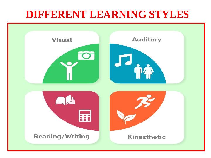 DIFFERENT LEARNING STYLES
