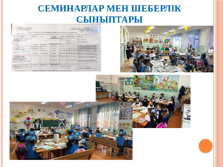 СЕМИНАРЛАР МЕН ШЕБЕРЛІК СЫНЫПТАРЫ