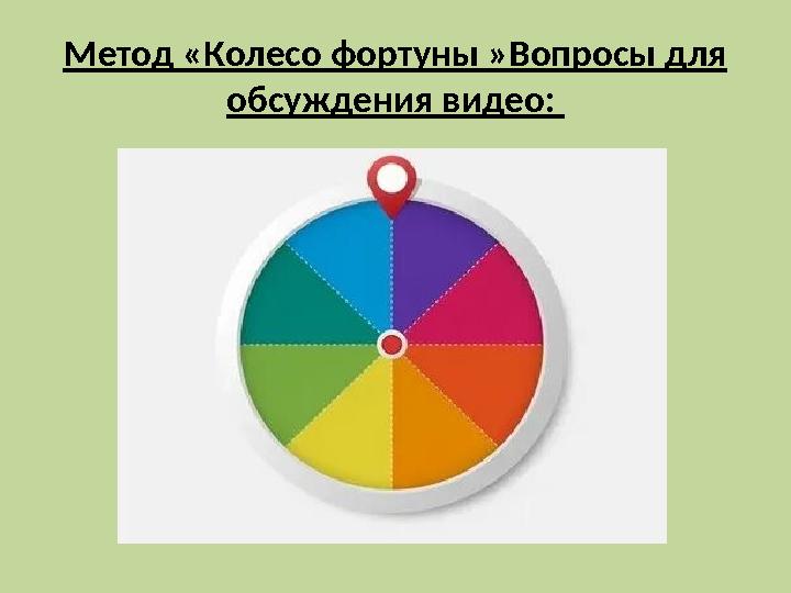 Метод «Колесо фортуны »Вопросы для обсуждения видео: