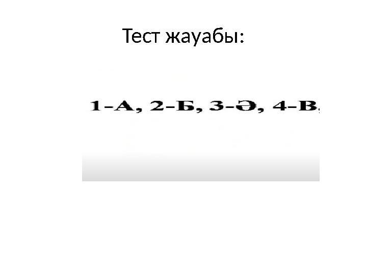 Тест жауабы: