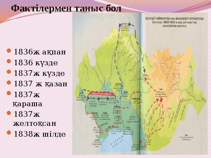 Фактілермен таныс бол 1836ж ақпан 1836 күзде 1837ж күзде 1837 ж қазан 1837ж қараша 1837ж желтоқсан 1838ж шілде