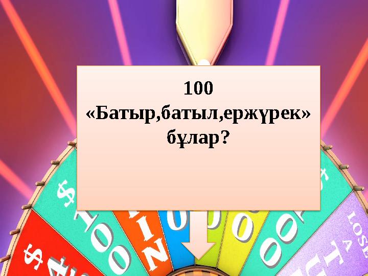 100 «Батыр,батыл,ержүрек» бұлар?