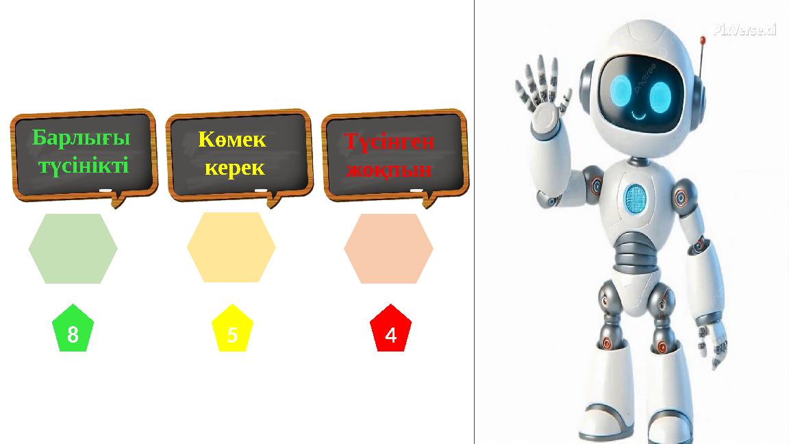 Кері байланыс Барлығы түсінікті Көмек керек Түсінген жоқпын 12345678 12345 1234