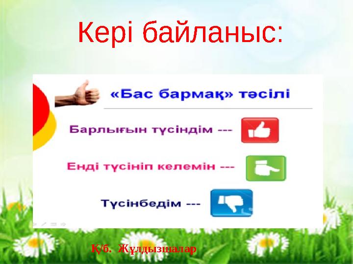 Кері байланыс Кері байланыс: Қ/б. Жұлдызшалар