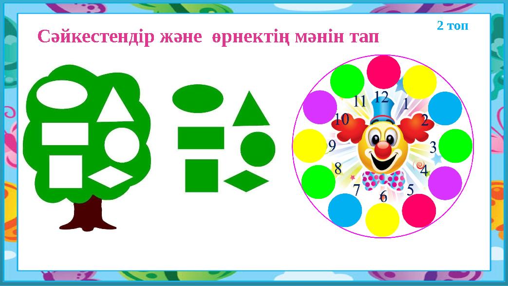 2 топ Сәйкестендір және өрнектің мәнін тап