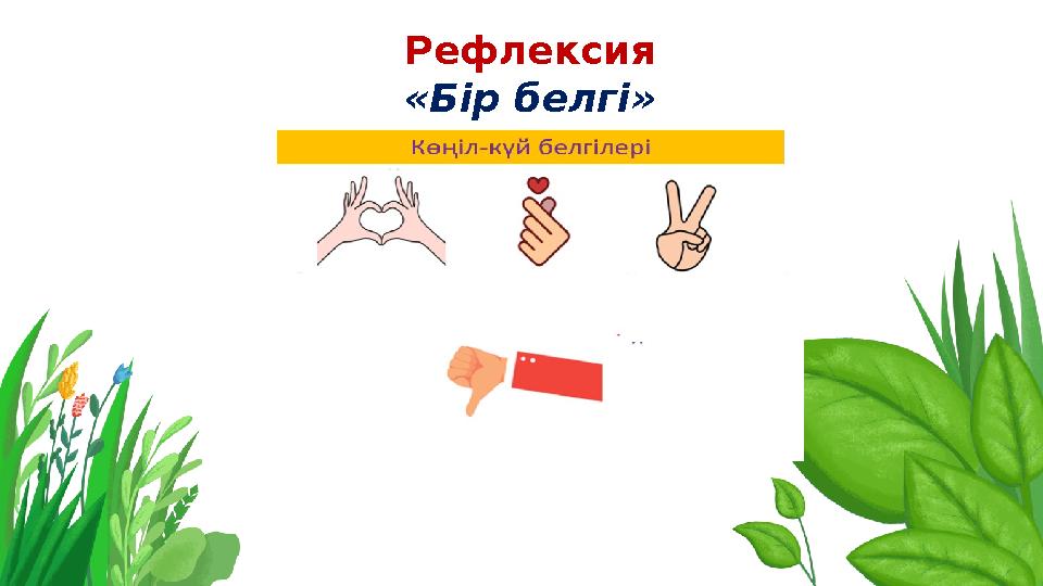 Рефлексия «Бір белгі»