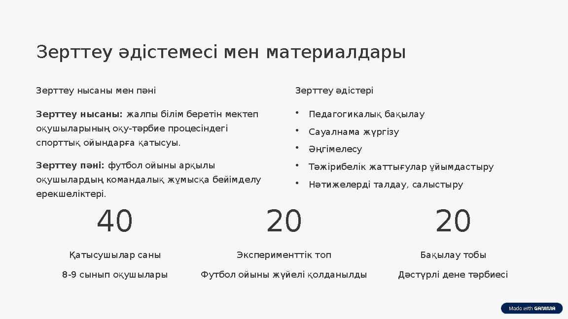 Зерттеу әдістемесі мен материалдары Зерттеу нысаны мен пәні Зерттеу нысаны: жалпы білім беретін мектеп оқушыларының оқу-тәрбие