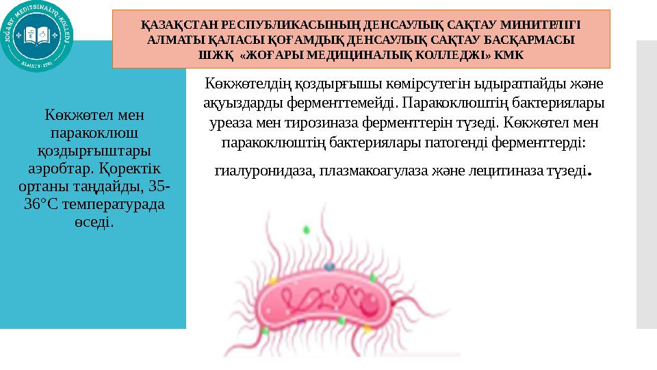Көкжөтелдің қоздырғышы көмірсутегін ыдыратпайды және ақуыздарды ферменттемейді. Паракоклюштің бактериялары уреаза мен тирозин