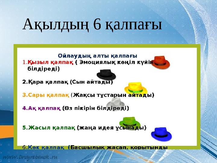 Ақылдың 6 қалпағы