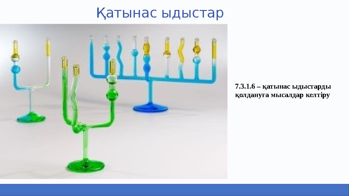 Қатынас ыдыстар 7.3.1.6 – қатынас ыдыстарды қолдануға мысалдар келтіру